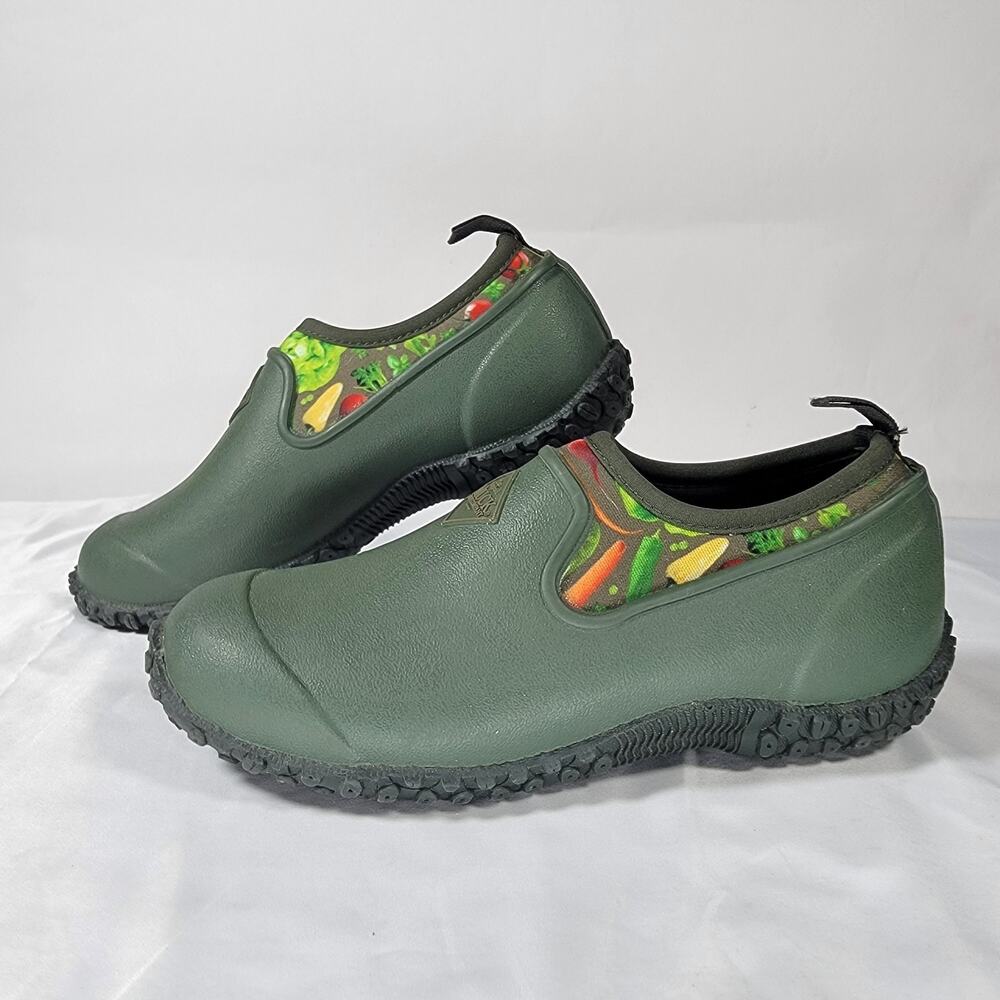 Muck Boot Muckster Low Garden Shoes Green Veggie Print Women's US 5 EU 36 Rubber